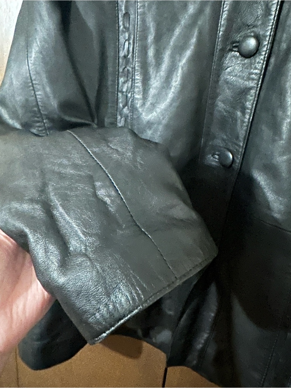 Boutique of Leathers Classic Women's Leather Button-Front Jacket Black Size 16 - Picture 7 of 14
